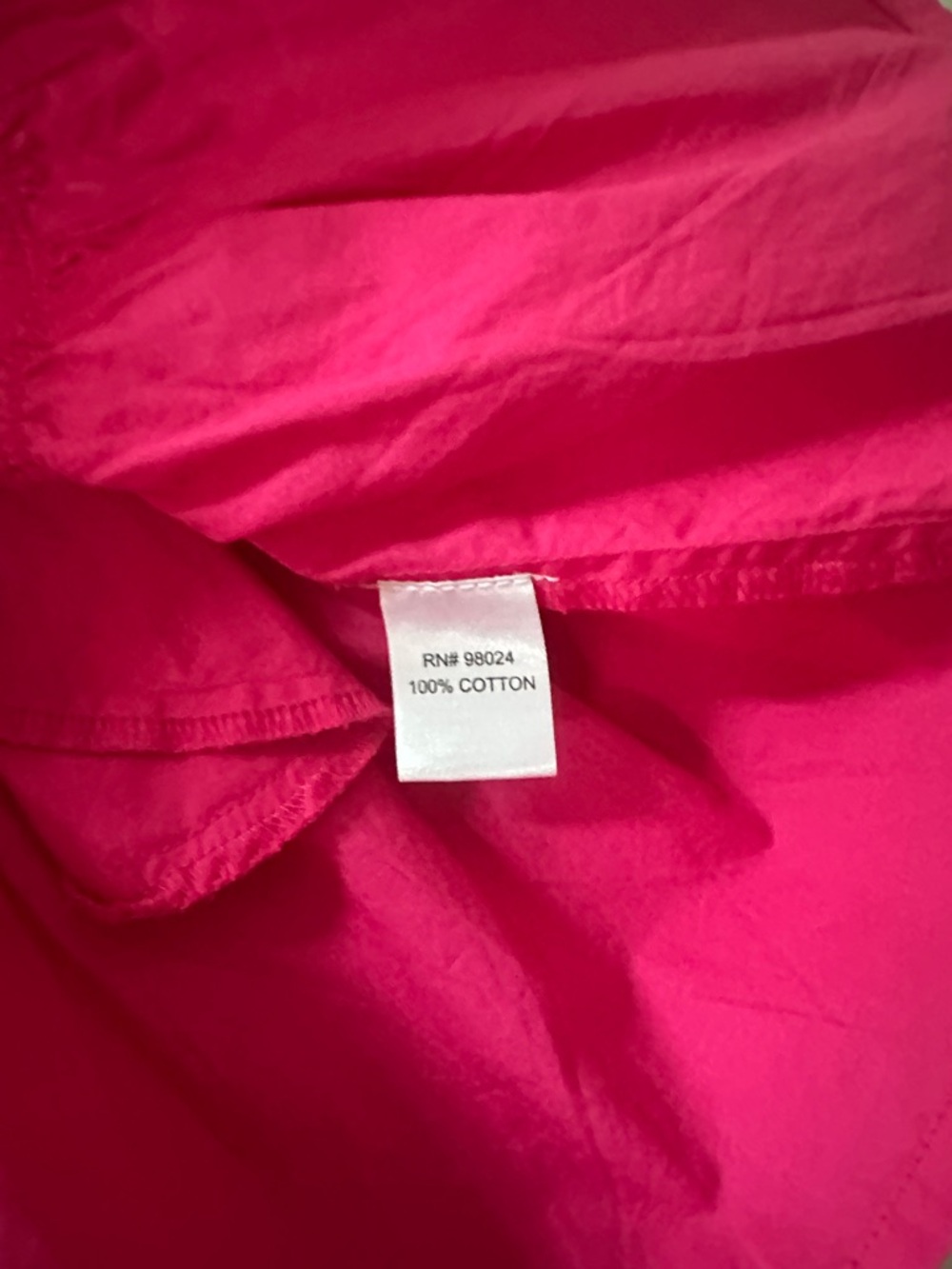 Caroline Constas Hot Pink Flutter Sleeve Cotton Dress size medium - Picture 7 of 9